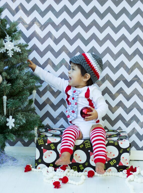 Items similar to CHRISTMAS HOLIDAY Baby Boy Tie Bodysuit Red and