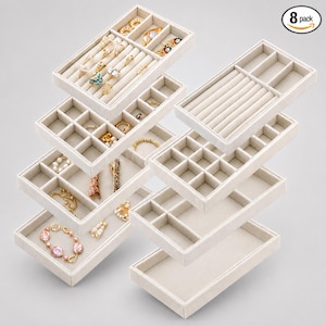 8 Pack Jewlery Organizer | Drawer Dividers | Jewlry Storage | Stackable Drawer | Gift For Her