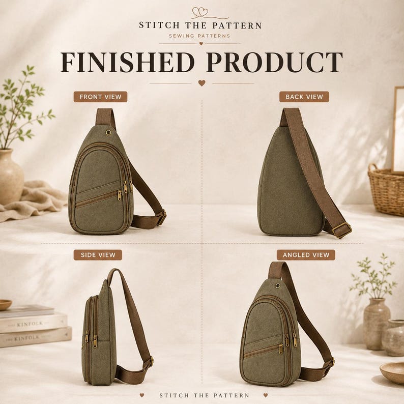 Sling Bag PDF Sewing Pattern | One Strap Backpack | Beginner Crossbody ...