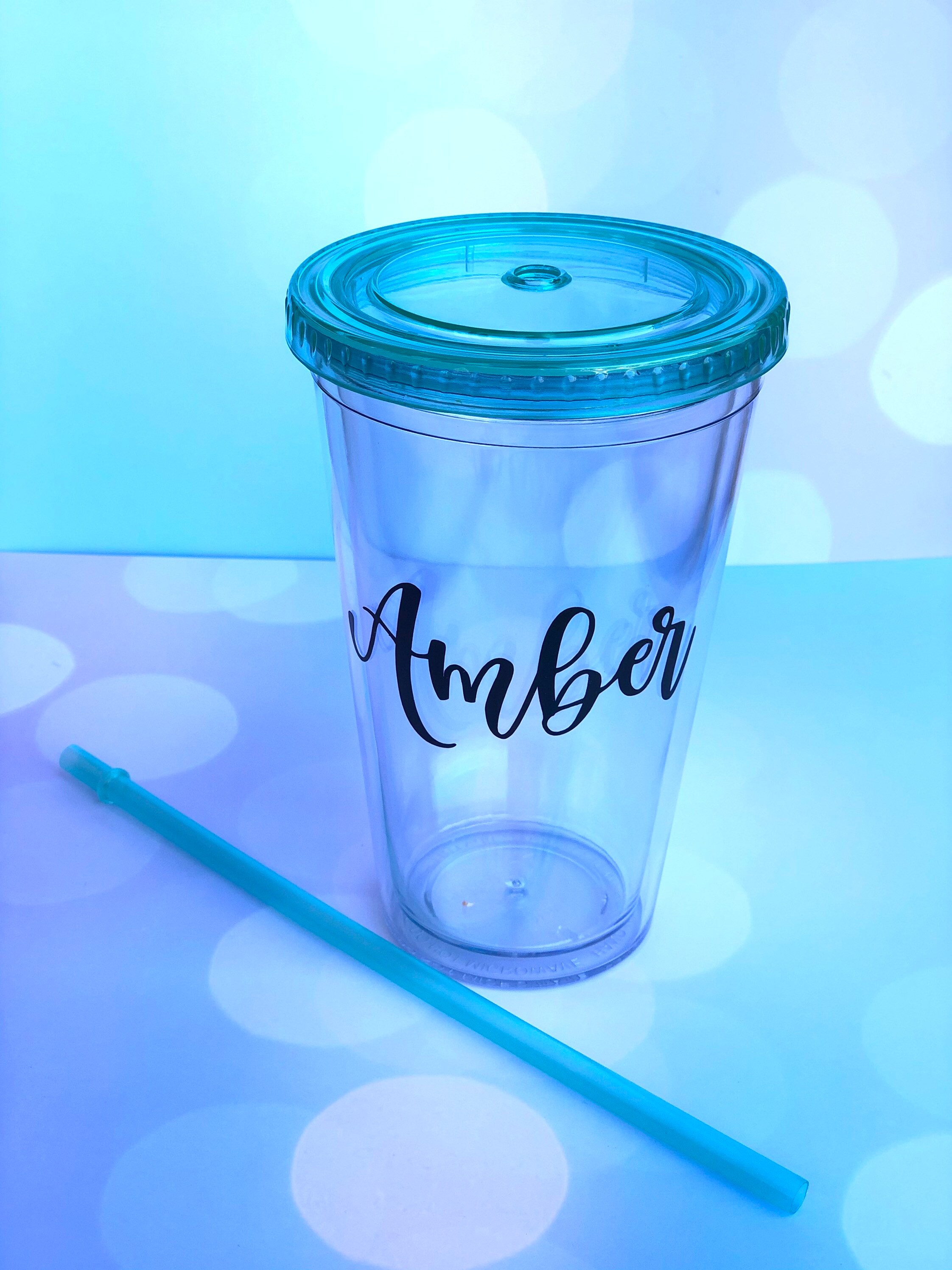 Personalized Acrylic Tumbler with Straw 16 oz. Custom Etsy
