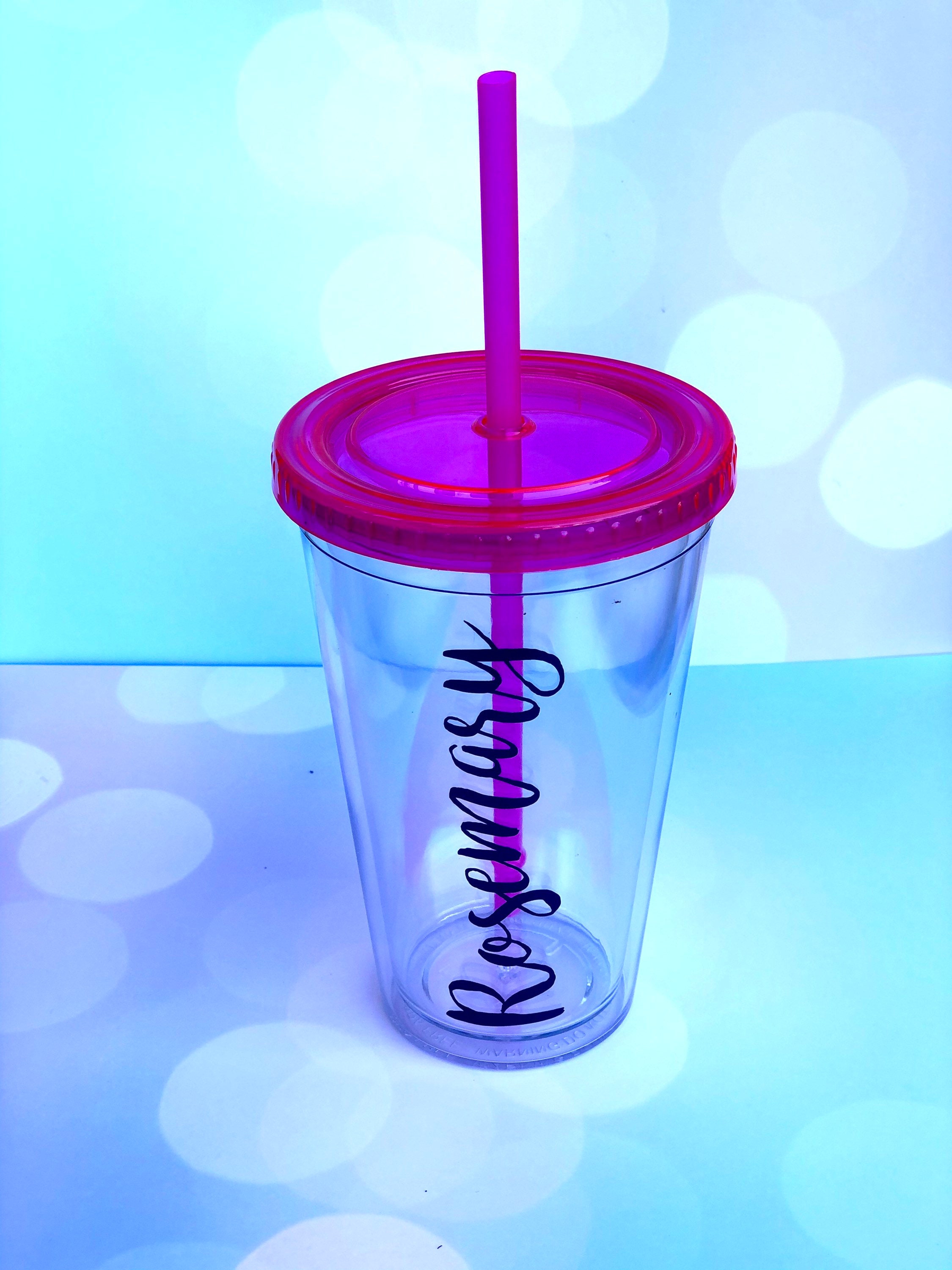 Personalized Acrylic Tumbler With Straw 16 Oz. Custom Etsy