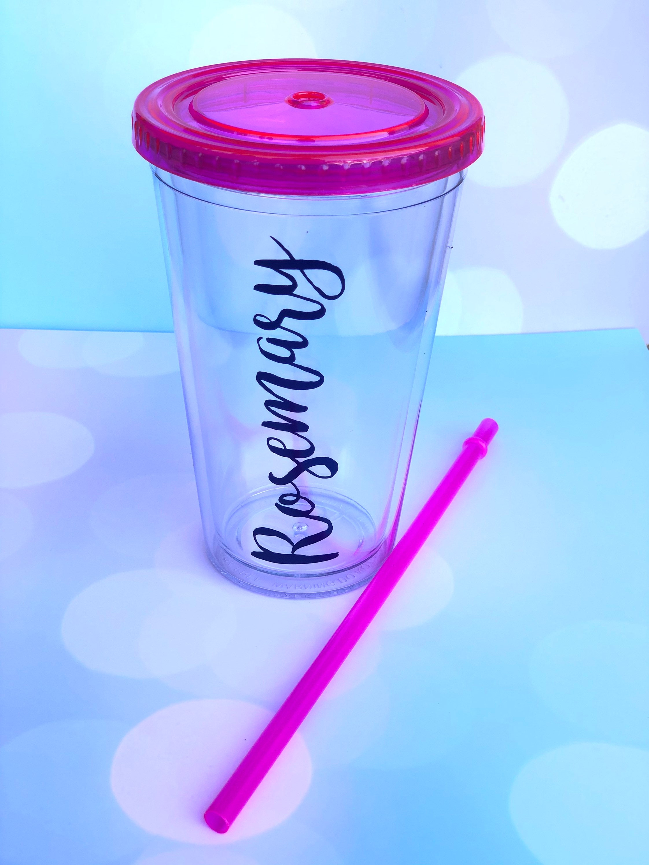 Personalized Acrylic Tumbler with Straw 16 oz. Custom Etsy