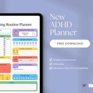 ADHD Morning Routine Planner Printable | Daily Morning Checklist PDF | Function Planner | Neurodivergent Routine Tracker | Instant Download