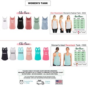 a women's tank top is shown with measurements
