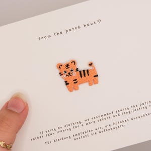 Baby Tiger Aufnäher Gestickt | Aufbügler Süßer Tiger Junges Patch | Mini Kawaii Tiger Patch für Jacke Rucksack | Kinder Tier Geschenk