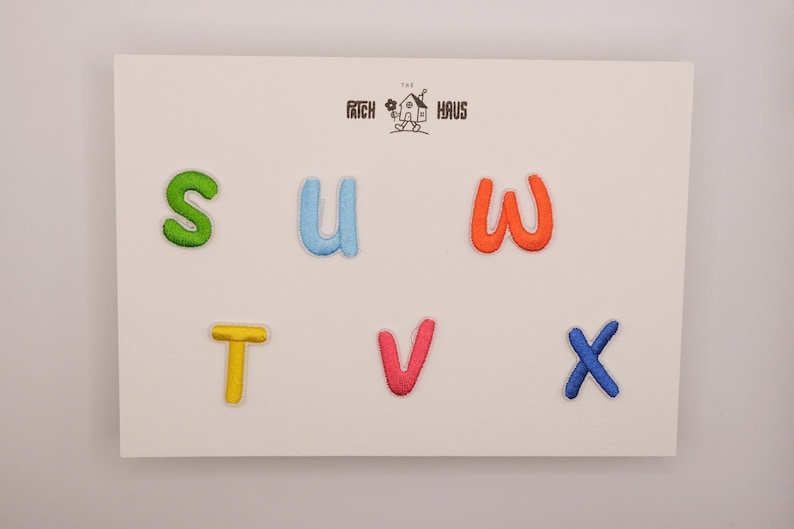 Embroidered Letter Patches, Alphabet A-Z, Bubble Font, Iron-on Custom ...