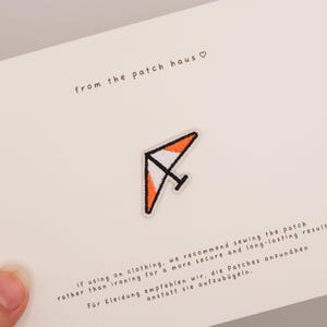 Hang Glider Embroidered Patch | Orange White Adventure Sports Iron-On