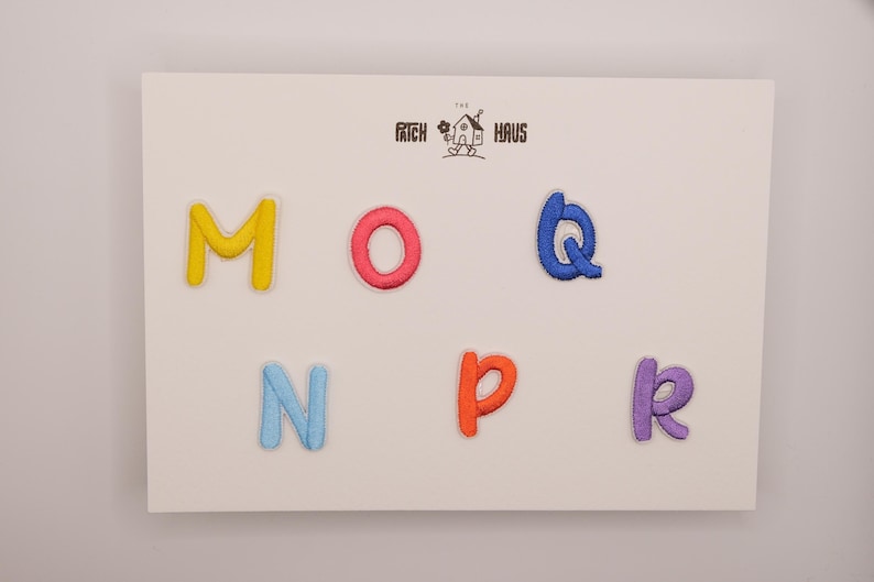Embroidered Letter Patches, Alphabet A-Z, Bubble Font, Iron-on Custom ...