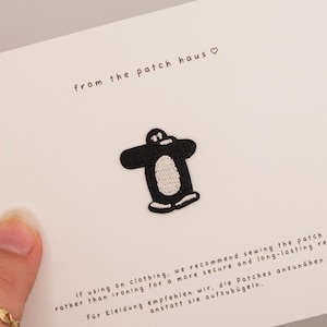 Funny Penguin Embroidered Patch | Iron-On Animal Lover Gift (3.1 x 2.8 cm)