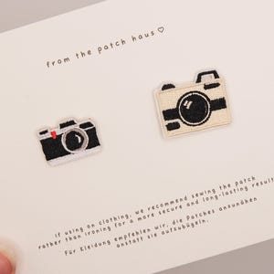 Toppe ricamate con macchina fotografica vintage, set di applicazioni retrò a pellicola (2), regalo per fotografi