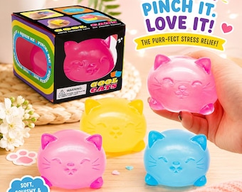 Süßer Katzen Stressball, Stressabbau, Stressabbau, Kawaii Sensorisches Spielzeug, Schreibtisch Stressball für Kinder & Erwachsene,