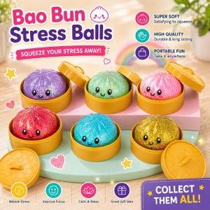 Kawaii stressballenset | Willekeurige squishy speelgoeddoos | Leuk cadeau voor stressverlichting | Zacht knijpspeeltje | Sensorisch speelgoed voor angstverlichting