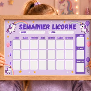 Unicorn weekly planner
