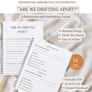 Relationship Journal for Women | Emotional Intimacy Workbook, Relationship Reflection Worksheets, Overthinking & Emotional Regulation Guide