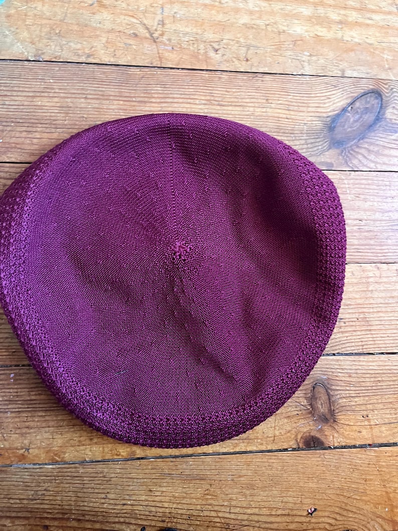 New Kangol Red Burgundy Beret Hat Model 504 image 6