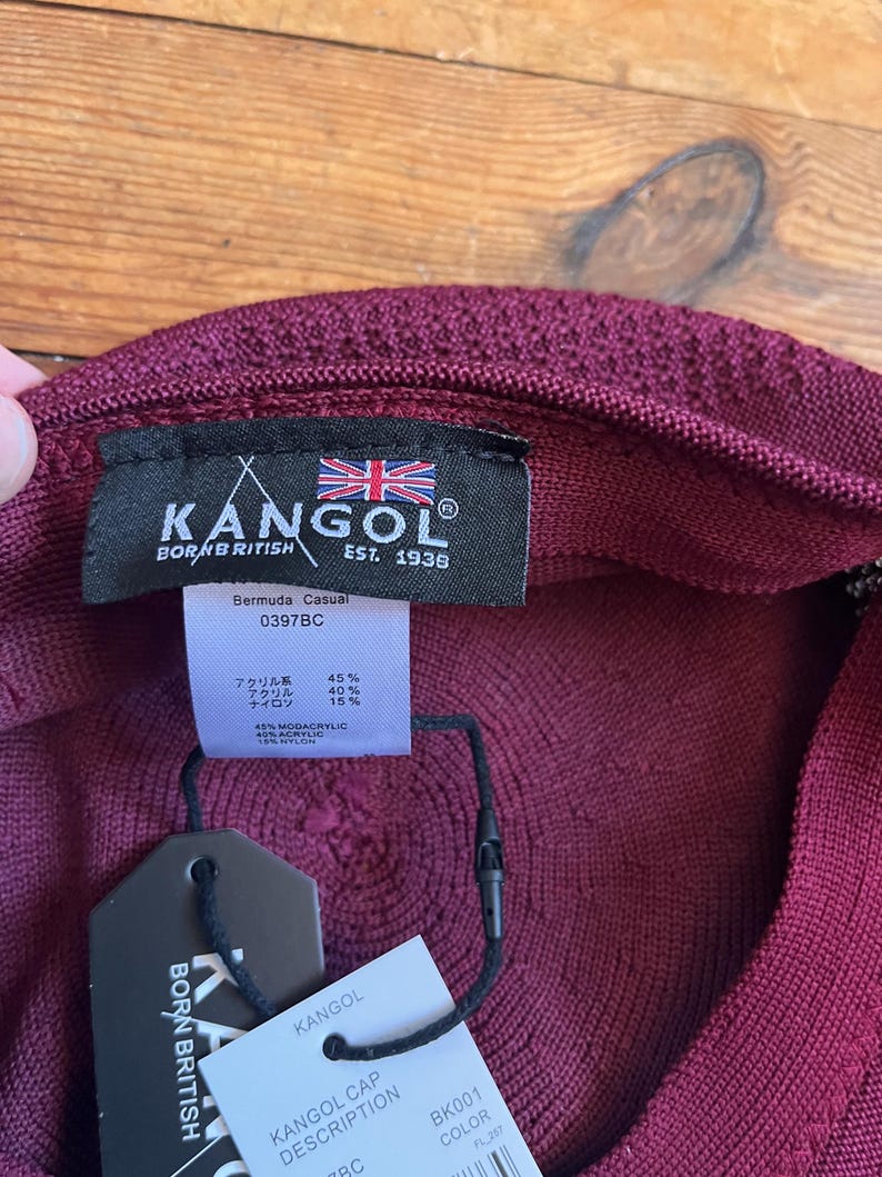 New Kangol Red Burgundy Beret Hat Model 504 image 4