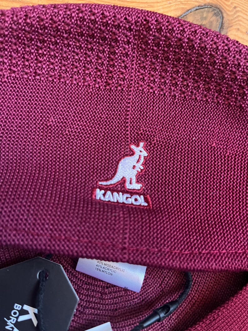 New Kangol Red Burgundy Beret Hat Model 504 image 3