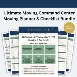Ultimate Moving Command Center Bundle | Moving Organizer Planner, Checklist, Budget Tracker (Digital Download)