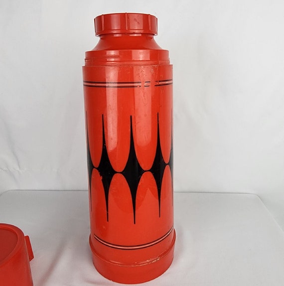 Vintage Aladdin Red and Black Thermos