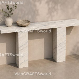 Calacatta marmorkonsolbord | Handgjort entrébord i natursten