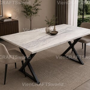 Calacatta Marble Dining Table | Luxury Rectangle Stone Dining Table Luxury Marble Dining Table Marble Top Table, Rectangle Dining Table