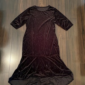 Agnes Orinda Black Sparkly Velvet Mermaid High Low Plus Size Evening Dress