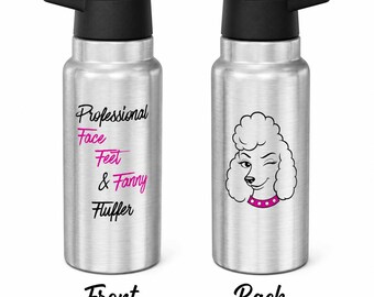 Professioneller FF & F Fluffer Becher | Groomer Humor 32 Unzen Edelstahlwasserflasche