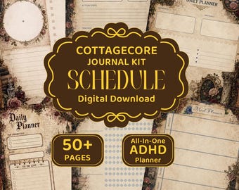 Afdrukbare gotische dagelijkse planner – ongedateerd weekschema, pdf-doelen stellen en gewoontetracker, directe digitale download