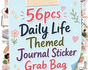 Cozy Self Care Lifestyle Sticker Pack, Cute Daily Life Girl Illustration Stickers for Journaling Scrapbooking