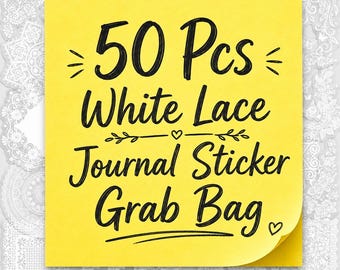 50 stuks witte kanten dagboekstickers, vintage transparante kanten rand PET-sticker verrassingspakket