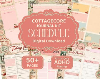 Afdrukbare vintage Amerikaanse keuken dagelijkse planner – ongedateerd weekschema, doelen stellen en gewoontetracker pdf, instant digitale download
