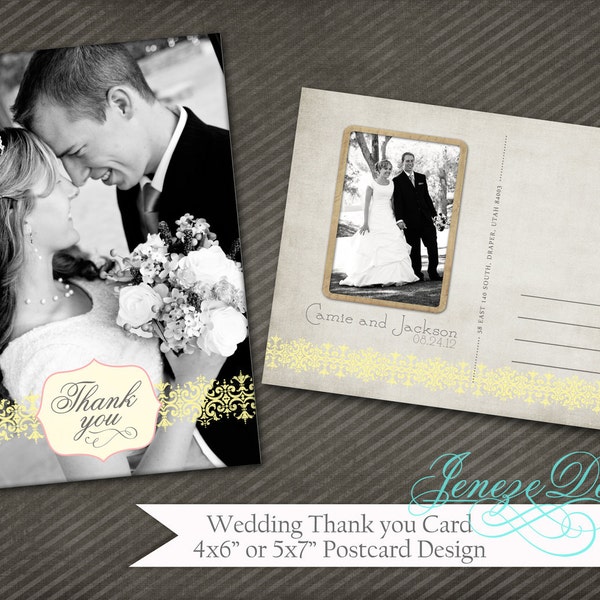 Wedding Thank You Card Photoshop Template - Item TC007