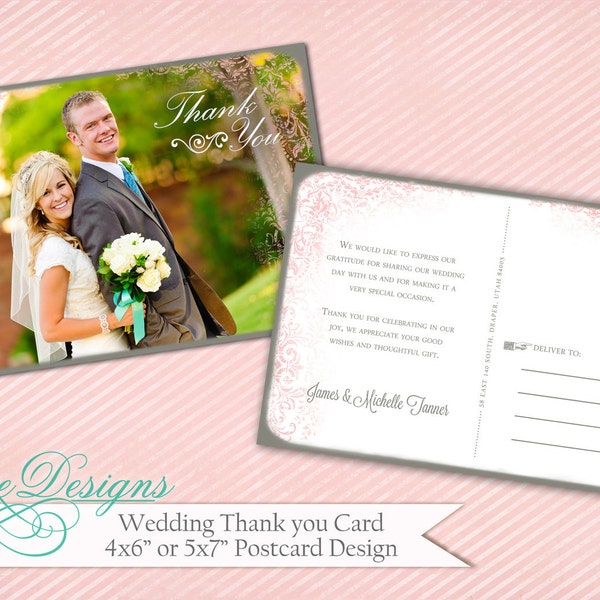 Wedding Thank You Card Template - Item TC001