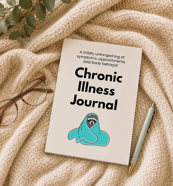 Funny Chronic Illness Symptom Tracker Journal, Autoimmune, Medical Log Book, Doctor Appt Notebook
