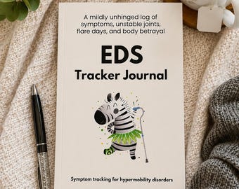 Diario divertido para el seguimiento del síndrome de Ehlers-Danlos / Registro de síntomas del síndrome de Ehlers-Danlos hipermóvil / Diario hEDS / Planificador de enfermedades crónicas / Regalo para personas con enfermedad crónica