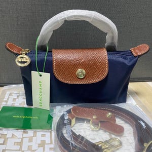 Longchamp Mini Navy Messenger Bag | Detachable Shoulder Strap