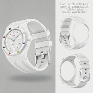 Correa de reloj de silicona de lujo – Estilo Royal Oak para Swatch Royal Pop