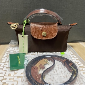 Borsa a tracolla Longchamp Mini marrone con tracolla removibile