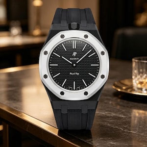 Correa de silicona personalizada para MoonSwatch Royal Pop | Correa deportiva negra de 20 mm (repuesto)