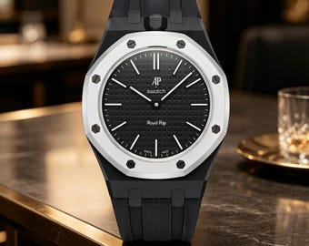Custom Silicone Watch Strap for MoonSwatch Royal Pop | 20mm Sports Band  Black Replacement