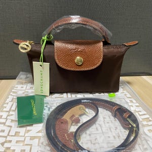 Longchamp Mini Brown Messenger Bag | Detachable Shoulder Strap
