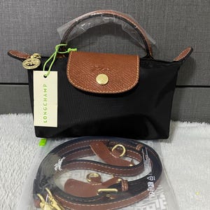 Longchamp Mini Black Messenger Bag | Detachable Shoulder Strap
