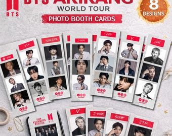 BTS Arirang Photo Booth Cards PNG PDF Digital Download | Printable Kpop Photo Cards | 8 Designs