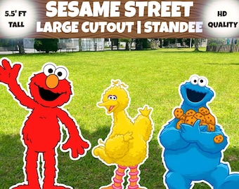 Sesame Street Large Cutout Standee Bundle | 3 Character Designs | PNG & PDF Files | Digital Download