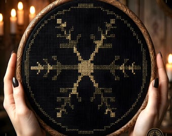 Mini Frost Star Blackwork Cross Stitch Pattern PDF | Gothic Celestial | mini cross stitch | Instant Download