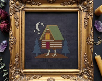 Witch Hut Cross Stitch Pattern PDF | Halloween Cross Stitch | Witch Cross Stitch | Spooky Cross Stitch | Instant Download
