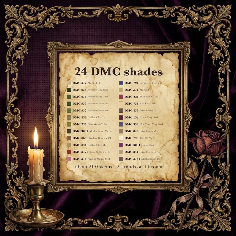 Gothic Cross Stitch Pattern PDF, Poison Garden Sampler Chart | Nine Poisonous Plants | Witchy Botanical Cross Stitch, Instant Download image 9