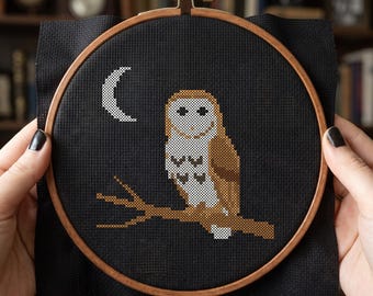 Owl Cross Stitch Pattern PDF | Forest Cross Stitch | Woodland | Winter Cross Stitch | Instant Download