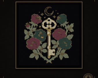 Skeleton Key Counted Cross Stitch Pattern PDF | Gothic Gothic | gothic cross stitch | Instant Download