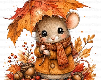 25 Fall Animals Png Whimsical Woodland Animals Clipart Autumn Harvest Decor Scenes with Animals Farmhouse Fall Decor Maple Leaf Creature Art